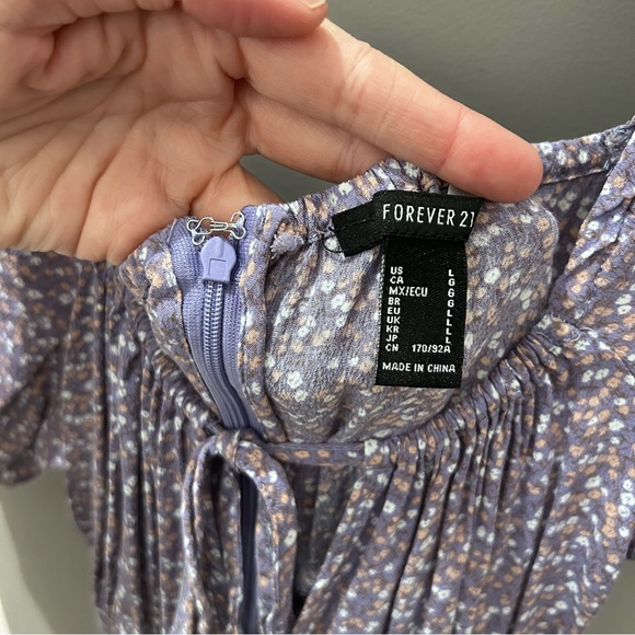 Forever 21 Purple Floral Mini Dress-Lg - Picture 5 of 6